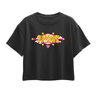 Girls DC Comics Supergirl Logo Boxy Graphic Tee