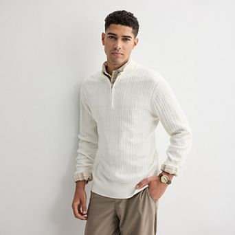 Men's Apt. 9® Merino Blend Mini Cable 1/4 Zip Pullover