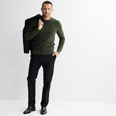 Men's Apt. 9® Herringbone Texture Long Sleeve Crew Sweater