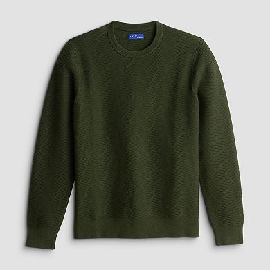 Men's Apt. 9® Herringbone Texture Long Sleeve Crew Sweater