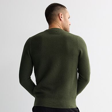 Men's Apt. 9® Herringbone Texture Long Sleeve Crew Sweater