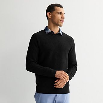 Men's Apt. 9® Herringbone Texture Long Sleeve Crew Sweater