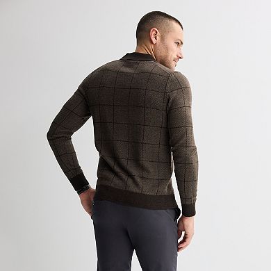 Men's Apt. 9® Long Sleeve Patterned Merino Polo Sweater