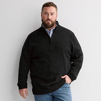 Big & Tall Sonoma Goods For Life® Fleece Quarter-Zip Sweater