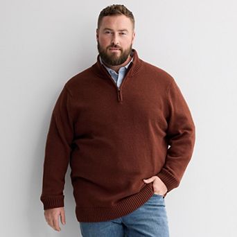 Big & Tall Sonoma Goods For Life® Fleece Quarter-Zip Sweater