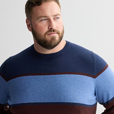Big & Tall Sonoma Goods For Life® Striped Crewneck Sweater