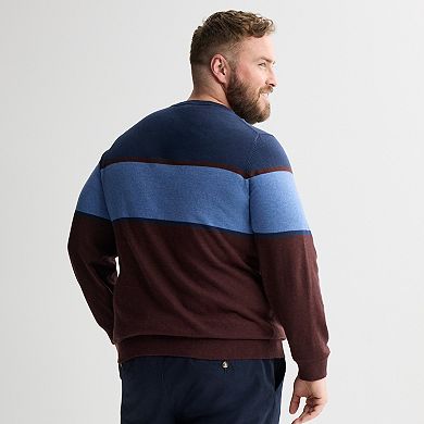 Big & Tall Sonoma Goods For Life® Striped Crewneck Sweater