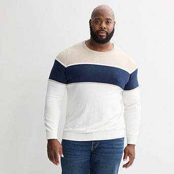 Big & Tall Sonoma Goods For Life® Striped Crewneck Sweater