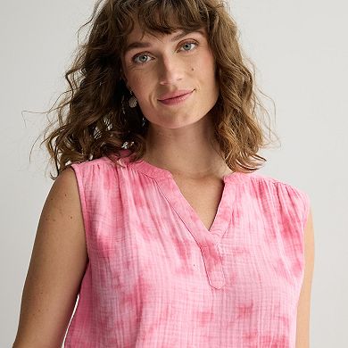 Women's Sonoma Goods For Life® Breezy Gauze Muscle Tank Top
