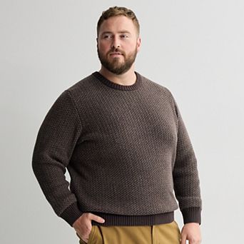 Big & Tall Sonoma Goods For Life® Birdseye Crewneck Sweater