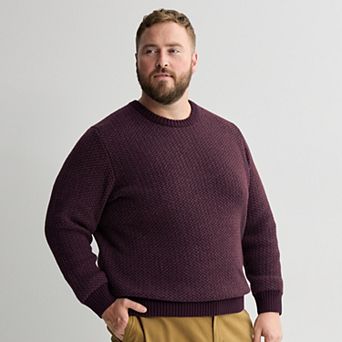 Big & Tall Sonoma Goods For Life® Birdseye Crewneck Sweater