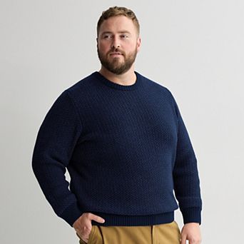 Big & Tall Sonoma Goods For Life® Birdseye Crewneck Sweater