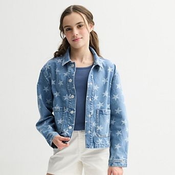 Girls 7-20 SO® Star Denim Jacket in Regular & Plus Size