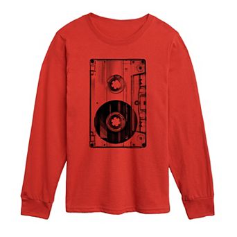 Boys 8-20 Cassette Tape Long Sleeve Graphic Tee