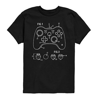 Boys 8-20 Game Controller Diagram Graphic Tee