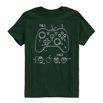 Boys 8-20 Game Controller Diagram Graphic Tee