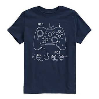 Boys 8-20 Game Controller Diagram Graphic Tee