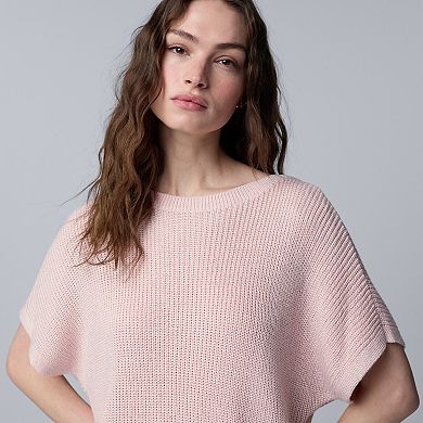 Women's Simply Vera Vera Wang Boatneck Short Sleeve Sweater Top