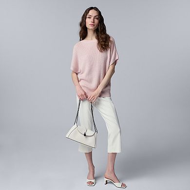 Women's Simply Vera Vera Wang Boatneck Short Sleeve Sweater Top