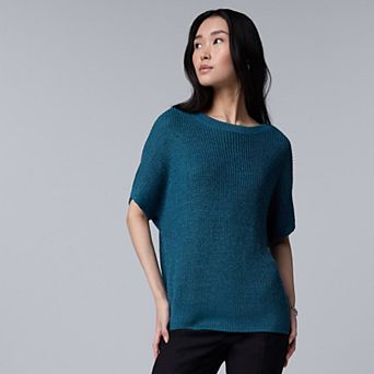 Women's Simply Vera Vera Wang Boatneck Short Sleeve Sweater Top