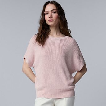 Women's Simply Vera Vera Wang Boatneck Short Sleeve Sweater Top