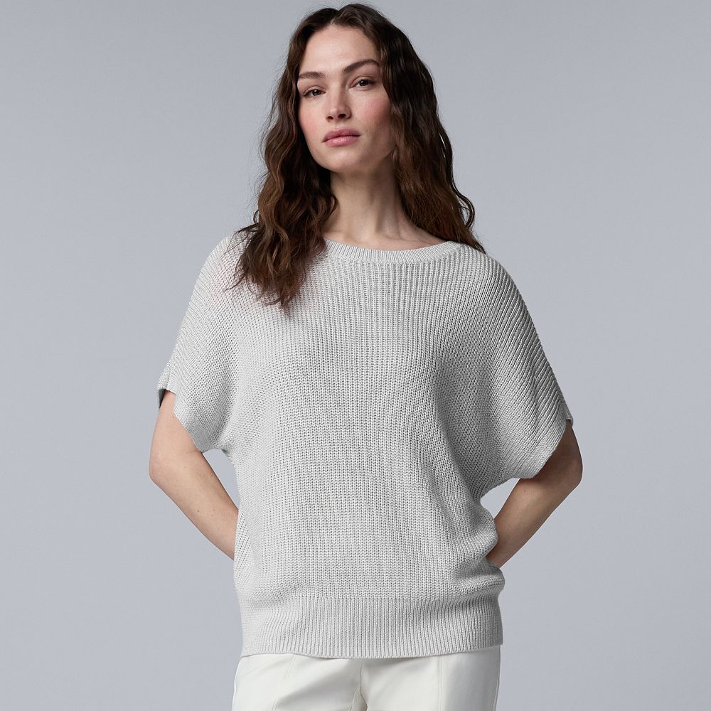 Women's Simply Vera Vera Wang Boatneck Short Sleeve Sweater Top