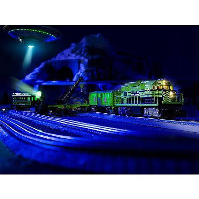 Lionel Area 51 UFO Recovery Bluetooth Electric O Gauge Freight Train Set with Remote