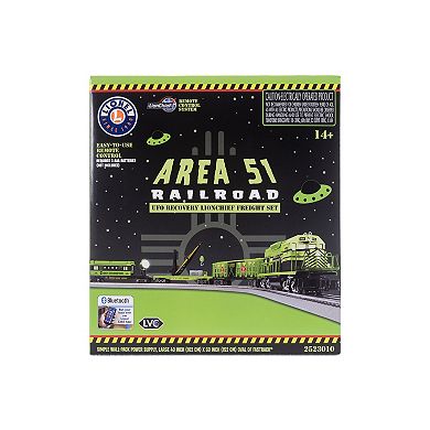 Lionel Area 51 UFO Recovery Bluetooth Electric O Gauge Freight Train Set with Remote