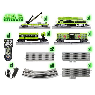Lionel Area 51 UFO Recovery Bluetooth Electric O Gauge Freight Train Set with Remote