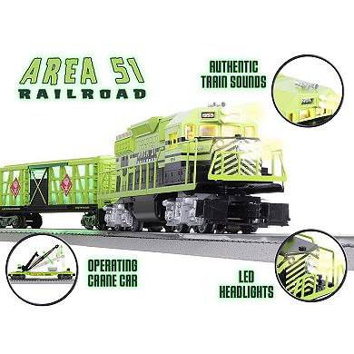 Lionel Area 51 UFO Recovery Bluetooth Electric O Gauge Freight Train Set with Remote