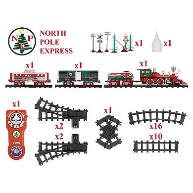 Lionel North Pole Express Battery O Gauge Train Set with Remote & Smoke Effects
