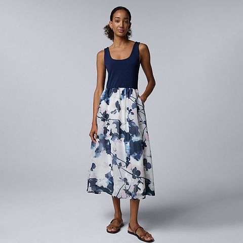 Женские платья Simply Vera Petite Simply Vera Vera Wang Mixed Media Midi Dress
