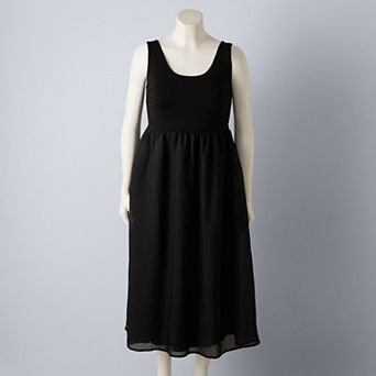 Plus Size Simply Vera Vera Wang Mixed Media Midi Dress