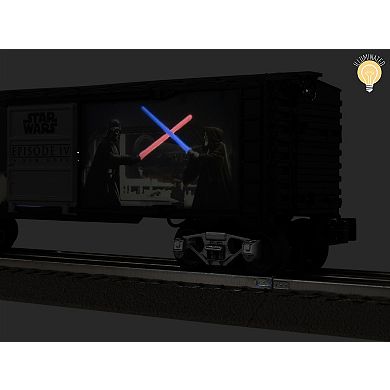 Lionel Disney's Star Wars Illuminated Boxcar Darth Vader & OBI-Wan Kenobi