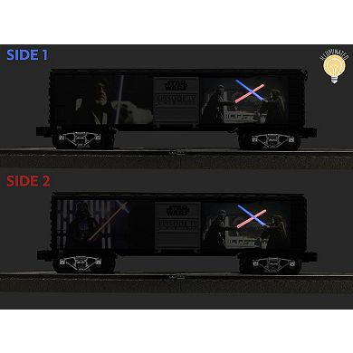 Lionel Disney's Star Wars Illuminated Boxcar Darth Vader & OBI-Wan Kenobi