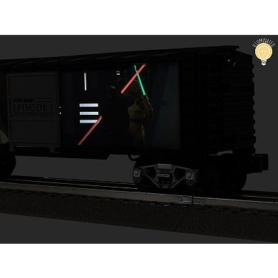 Disney's Star Wars Illuminated Boxcar Darth Maul & Qui-Gon Jin Model Train