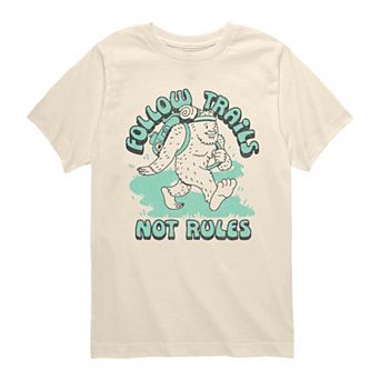 Boys 8-20 Rock, Paper, Scissors Follow Trails Not Rules Graphic Tee