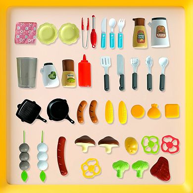Easy Playhouse 41-pc. BBQ Grill Toy Playset with Light & Sound, Realistic Smoke, Cooking Accessories