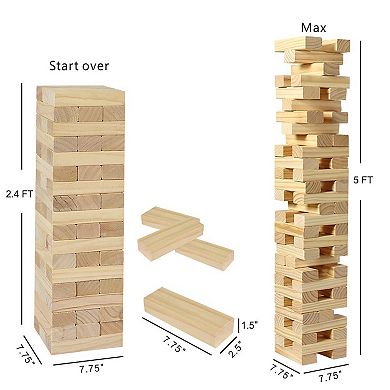 Easy Playhouse Giant Wooden Toppling Tower Indoor & Outdoor Game