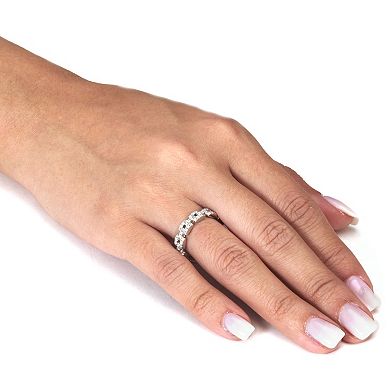 PalmBeach Jewelry 1.08 TCW Round Cubic Zirconia Eternity Link Ring