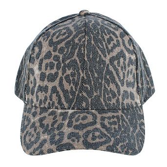 David & Young Women's Washed Leopard Print Baseball Cap