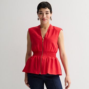 Women's Nine West Zipper Front Top