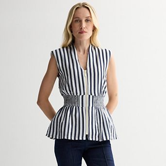Women's Nine West Zipper Front Top