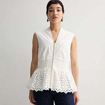 Women's Nine West Zipper Front Top