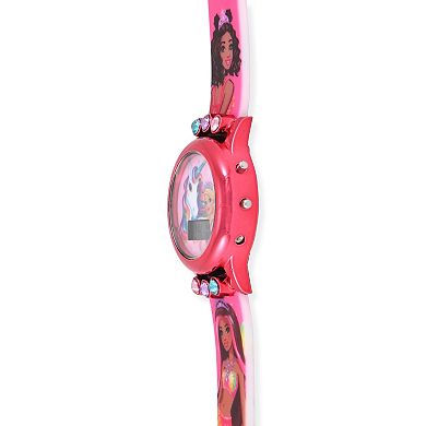 Mattel Girls' Barbie Unicorn Printed Strap LCD Watch - BDT4102KL