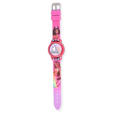 Mattel Girls' Barbie Unicorn Printed Strap LCD Watch - BDT4102KL