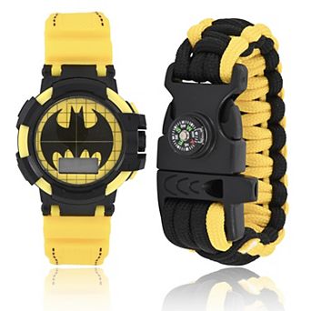 Batman Kids' LCD Watch & Survival Bracelet Set with Compass - BAT40099KL