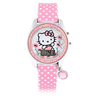 Hello Kitty Girls' Flashing LCD Watch & Hanging Charm - HK4240KL