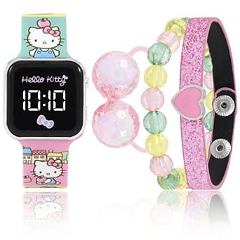 Hello Kitty Girls' Push Button LED Watch & Bracelet Accessories Set - HK40017KL