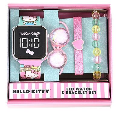 Hello Kitty Girls' Push Button LED Watch & Bracelet Accessories Set - HK40017KL